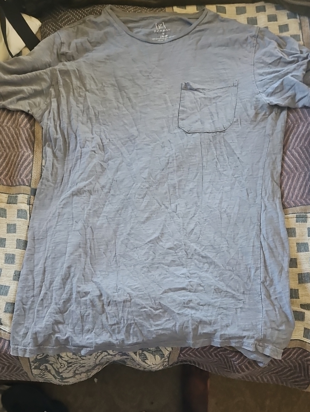 George Men's Faded Light Blue Pocket Tee